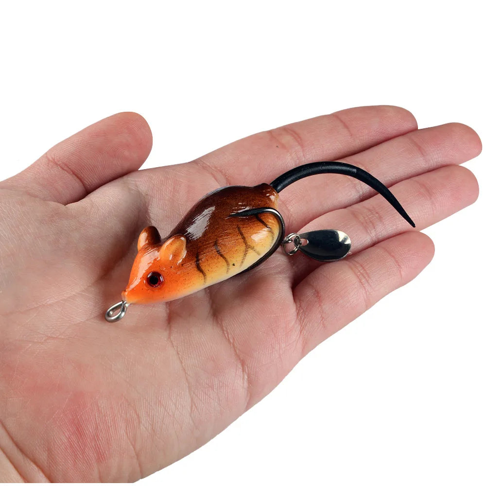 1Pcs Topwater Soft Mouse Bait Fishing Lures 5.5cm 10.5g Treble Hooks Ray Frog Crankbait Artificial Bait Bass Pike Fishing Tackle
