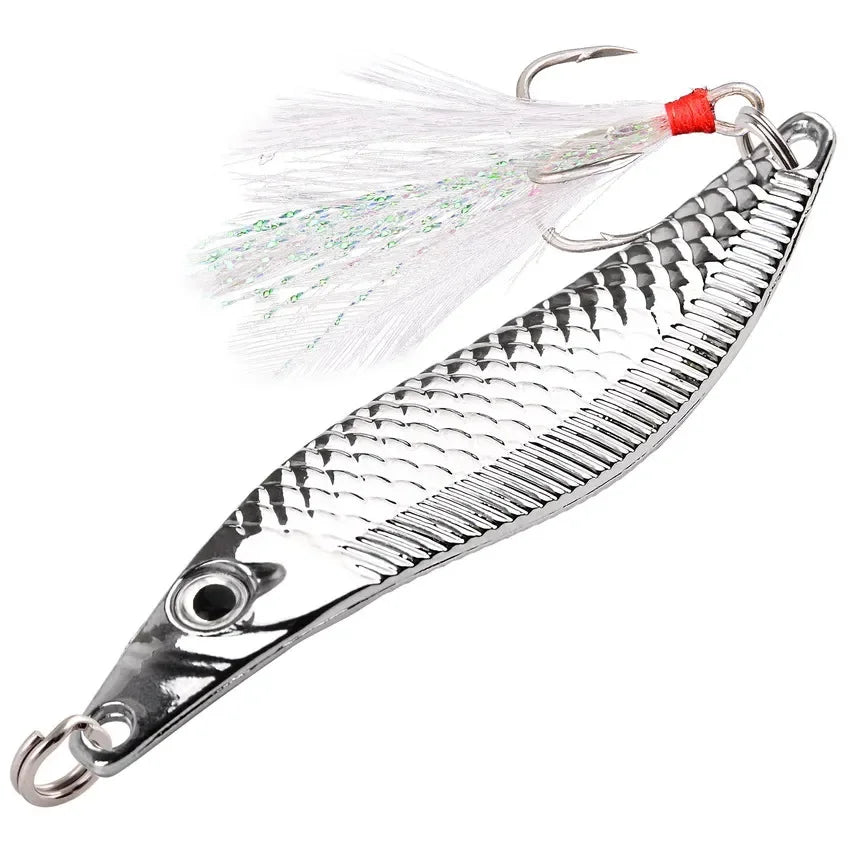 1PC 7g-20g Metal VIB Leech Spinners Spoon trout fishing Lures Artificial Bait Saltwater Trolling Wobblers Night Fishing Tackle