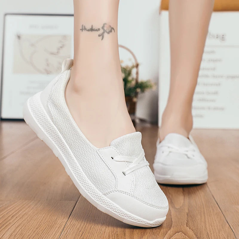 Women's shoes summer new casual shoes soft sole breathable fashion sports shoes flat vulcanized women's  large size