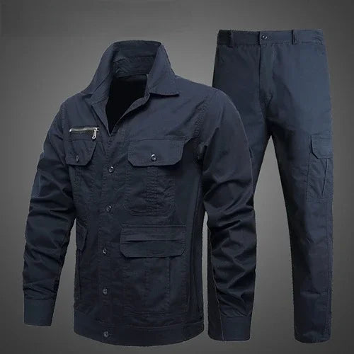 Summer Tactical Set Men Cotton Wear-resistant Camouflage Outdoor Workwear Suit Breathable Multiple Pockets Training Uniform Thin