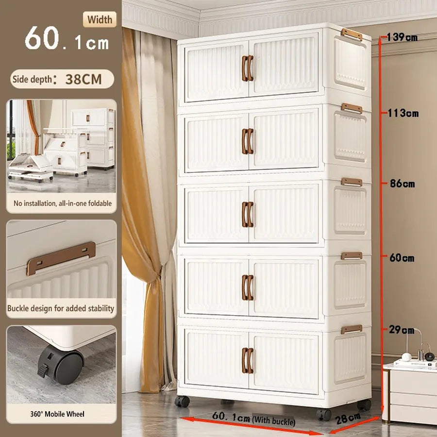 Home Bathroom Vanity Drawer Storage Cabinet Sundries Organizer for Bedroom Kitchen - Compact Utilitarian Furniture