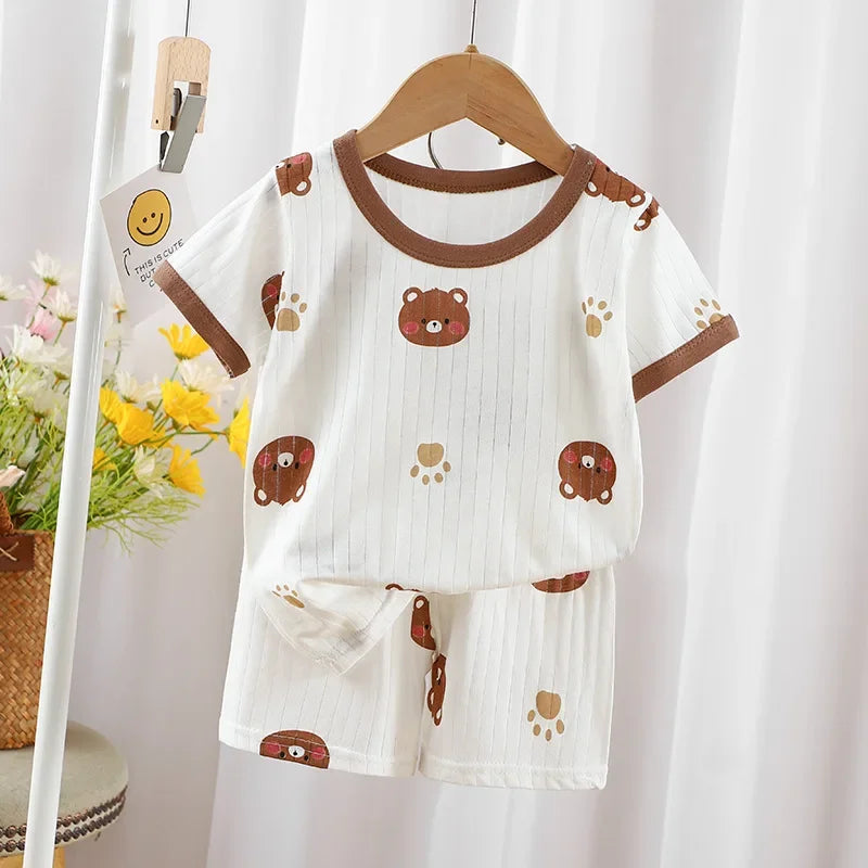 Kids Clothes New Summer Children's Clothing Children's Short-sleeved Shorts Suits Boys Girls Baby T-shirts Boys and Girls Cotton