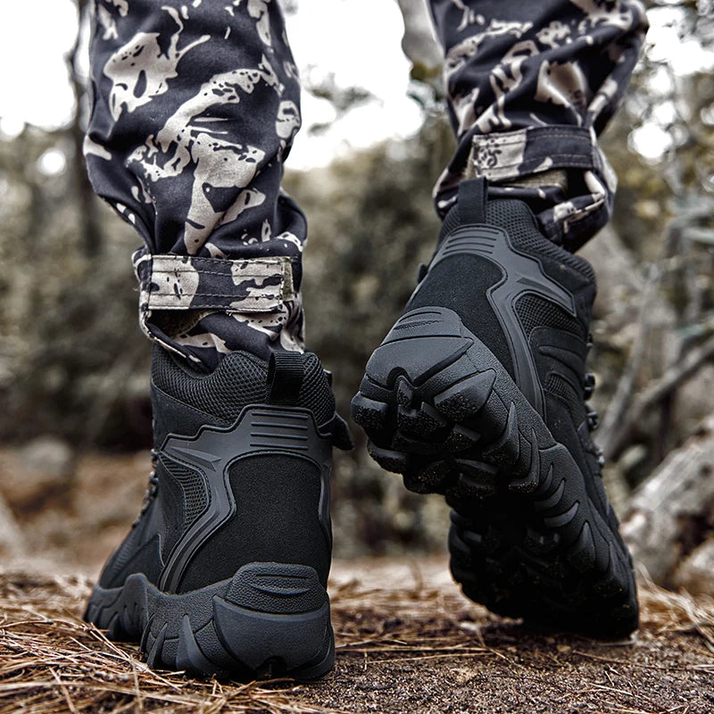 Men's Upgraded Tactics Combat Training Boots Anti-wear Rapid Response Hiking Shoes Outdoor Camping Fishing Hunting Sneakers