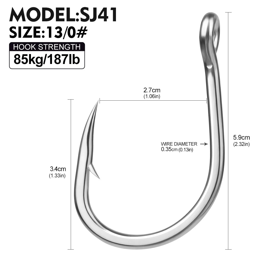 PROBEROS 10 Pieces Of High Carbon Steel Barbed Fish Hooks Are Suitable for Sea Fishing Night Fishing Universal Fishing Hooks
