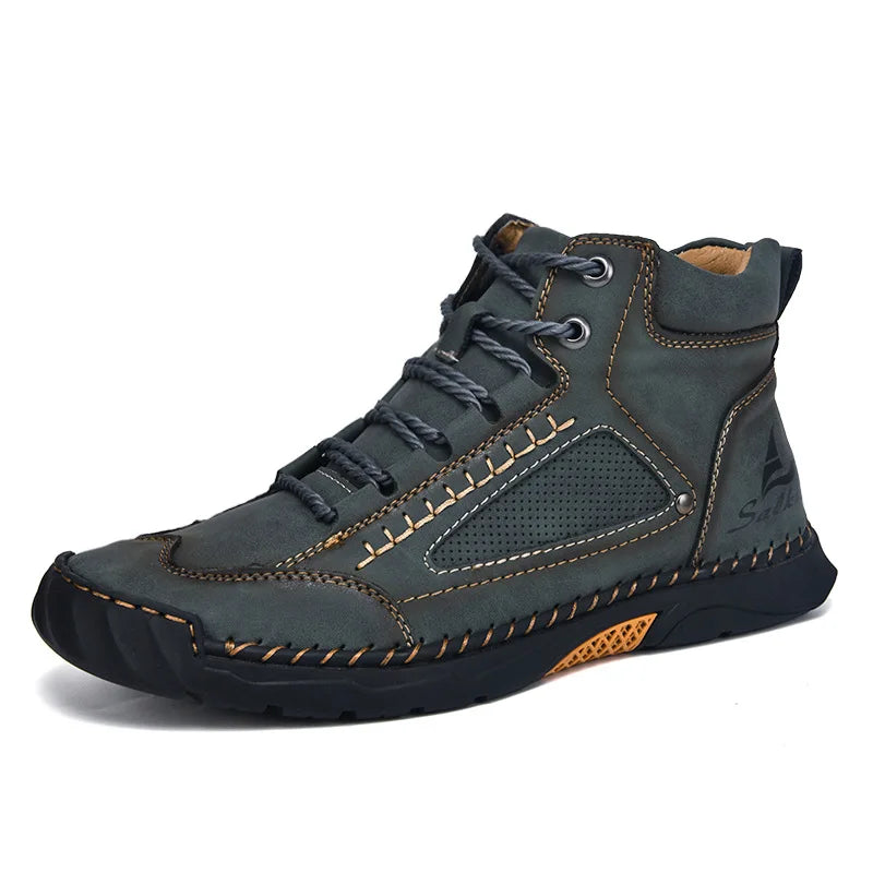 Hot Sale 2025 Handmade Men Boots Design Sneakers Ankle Boots Fall Breathable Man Outdoor Casual Leather Men Plus-size Shoes
