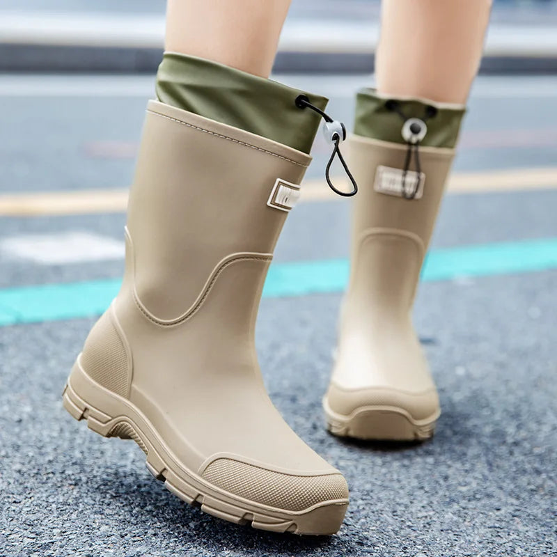 Rain Boots for Men Gum Fishing Non-slip Man Shoes Cheap Middle Tube Water Shoes Outdoor Wear-resistant Garden Outdoor Work Shoes
