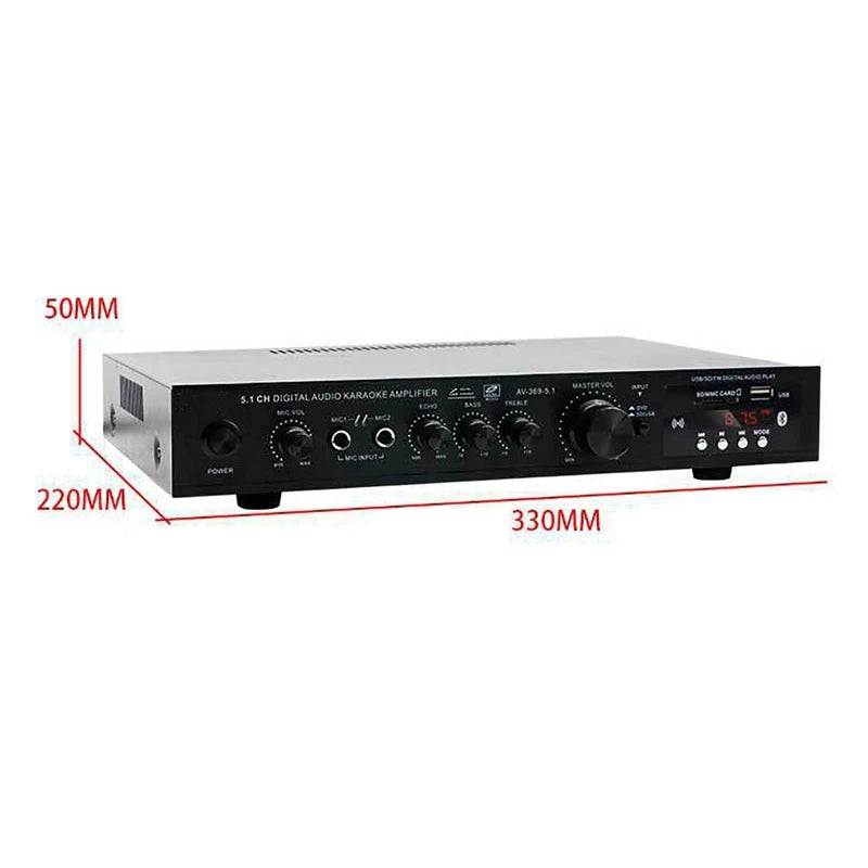 Bluetooth 5.1 Sound Speaker AMP,Stereo Audio Amplifier Receiver, 6 Channel Home Theater Audio Stereo System Components