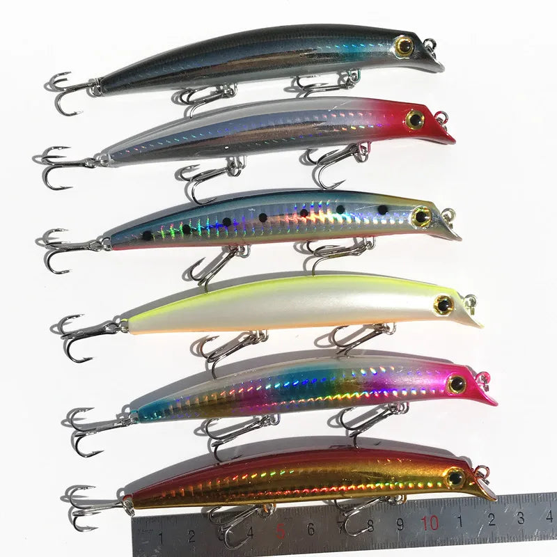 Seawater Fishing Dive Minnow 0.2-0.5m Artificial Lures Hard Bait 10.5cm 12cm  Bass Lure Laser Bright