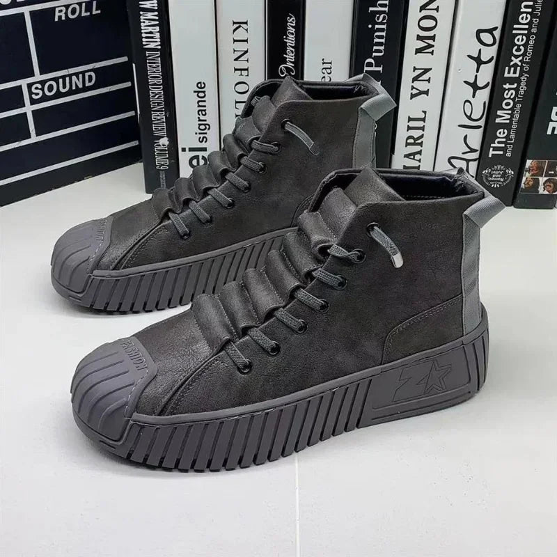 Autumn and Winter Men Boots Increased Boots Lace-up Casual Shoes Board Shoes High Quality Outdoor Boot British Style New