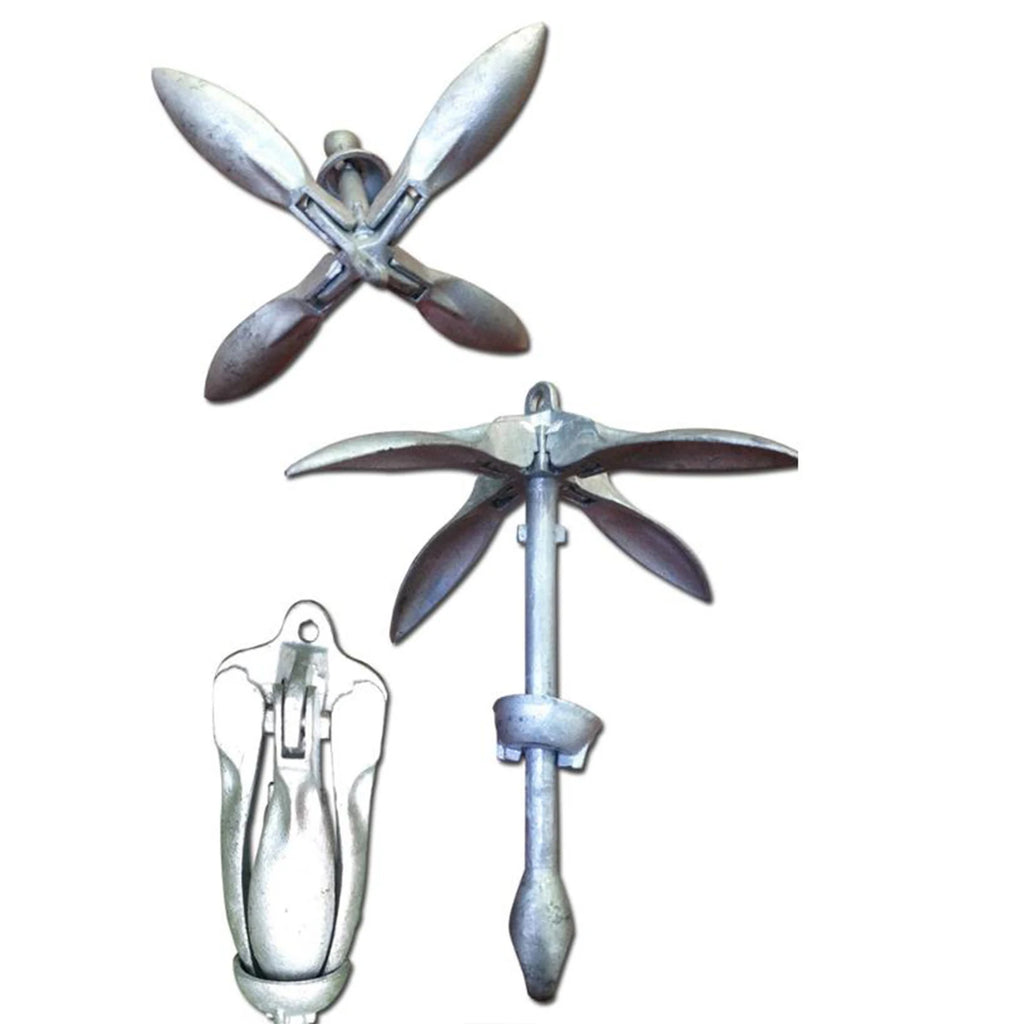 Grapnel Boat Anchor Portable For Paddle Boards Small Watercrafts Canoes Foldable Grapnel Boat Anchor Galvanized Sturdy