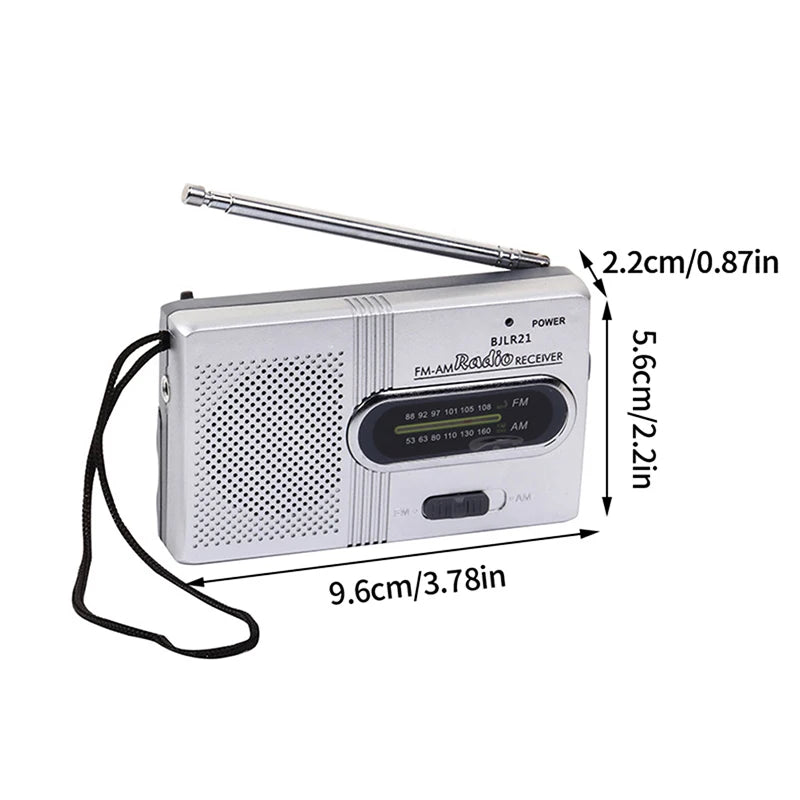 2026 Multifunction Mini Stereo Radio - Portable AM/FM Tuner & Music Player, Features Telescoping Antenna and Built-in Speaker