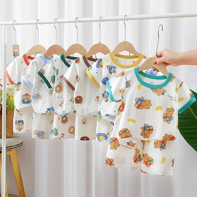 Kids Clothes New Summer Children's Clothing Children's Short-sleeved Shorts Suits Boys Girls Baby T-shirts Boys and Girls Cotton