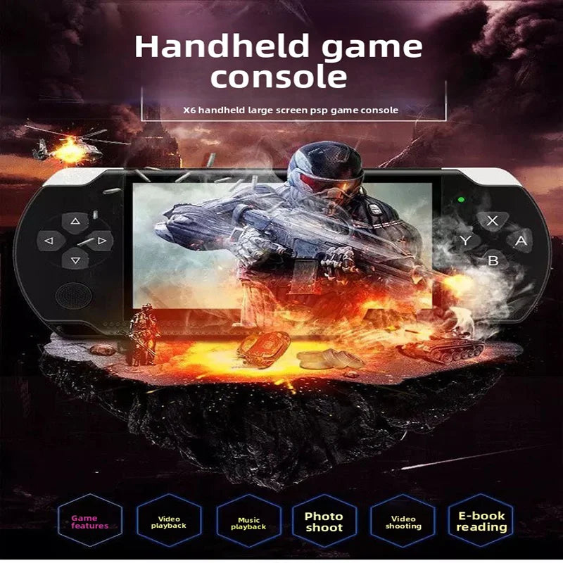 X6 Gaming Console 12 Emulators 10,000 Retro Arcade Games Arcade Console 4.3-inch Screen IPS Video Game Toy Gift
