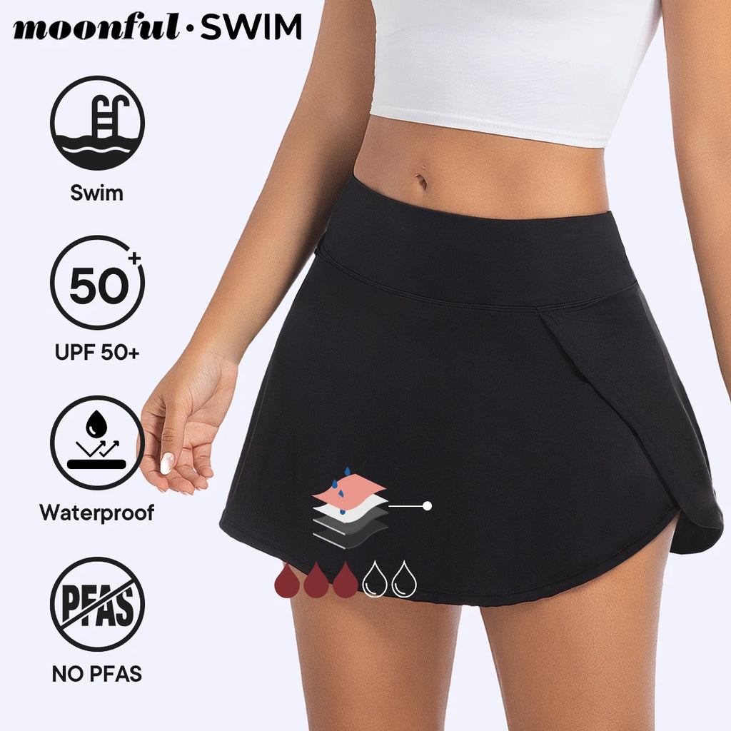 Menstrual Swimsuit for Pool Girl Menstruation Swimwear Panties Heavy Flow Women Recyclable Swimsuit Skirt Period Swim Bottom