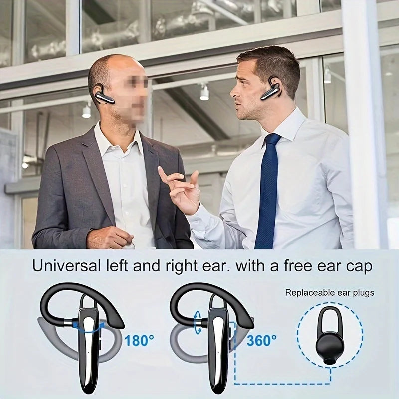 Wireless headphon Wireless earbuds with charging case,500mAh, suitable for iOS, Android, meetings, office work, travel, driving
