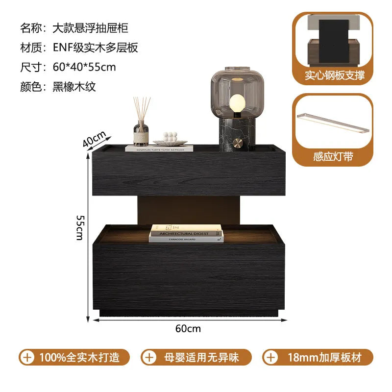 Luxury Decor Bedside Table Coffee Trendy Wood Vanity Living Room Nightstand Space Saving Cabinets Criado Mudo Home Furniture