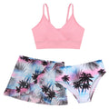 Kids Girls Swimsuit Bikini Set Bralette Girls Two-Piece Bathing Suits Volant Top Bikini Panties Swim Beachwear Tankini Beachwear
