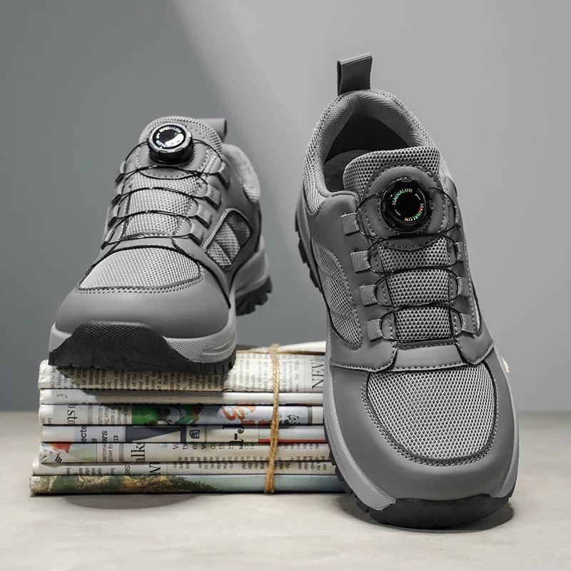 Season Hiking Shoes - No-Tie Rotating Buckle Closure, Lightweight Trekking Boots with Cushioned EVA Insole & Arch Support