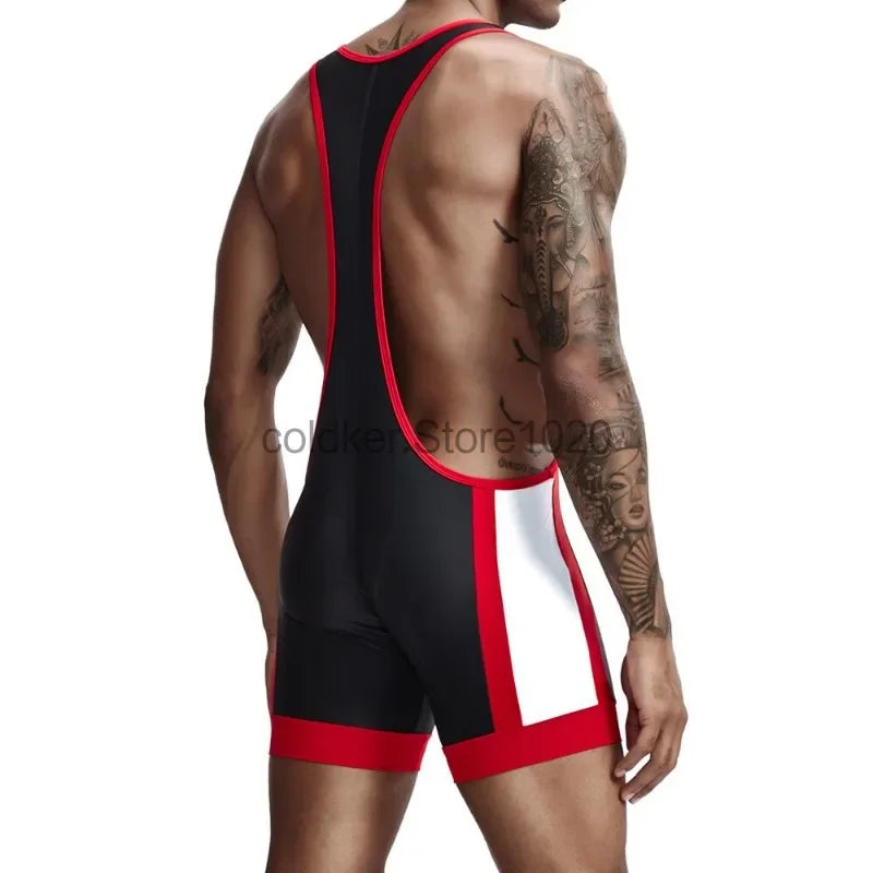 Men's Undershirts Sexy Slim Bodysuit Shaper Wrestling Singlets Jumpsuits Male Underwear Bodywear Sports Bodybuilding UNDERWEAR