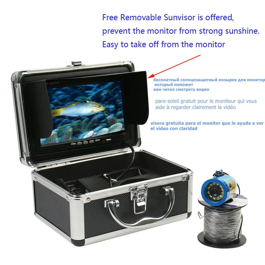 underwater fisherman camera for Fishing finder HD 7 inch monitor 1000TVL security fishing camera w/ white led light big float