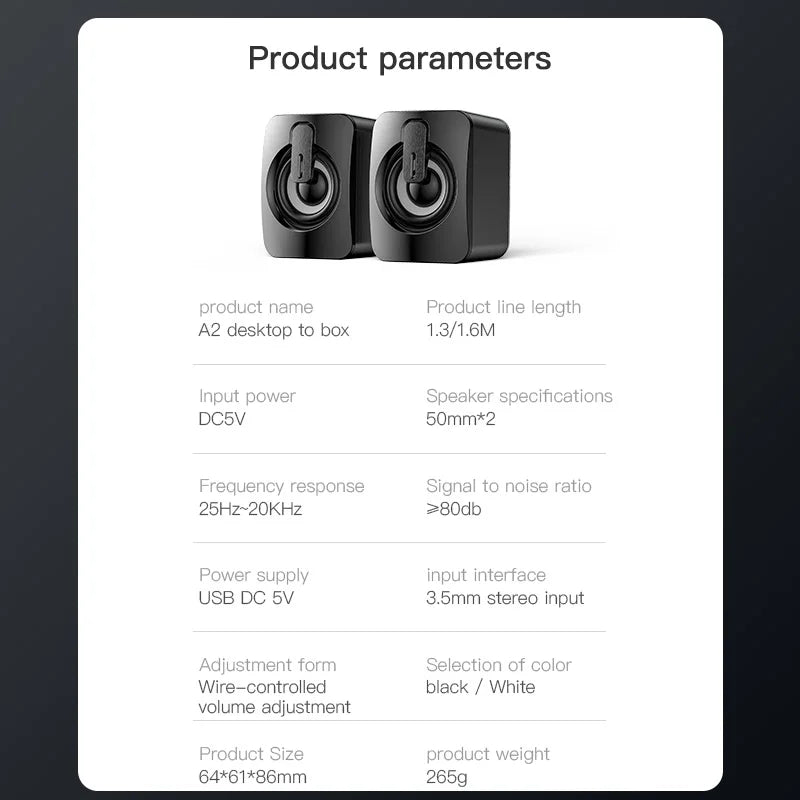 Stereo Speaker For Desktop Computer Laptop PC Notebook Wired Mini Home Musical Music Sound Box Caixa De Som Portable Altavoces