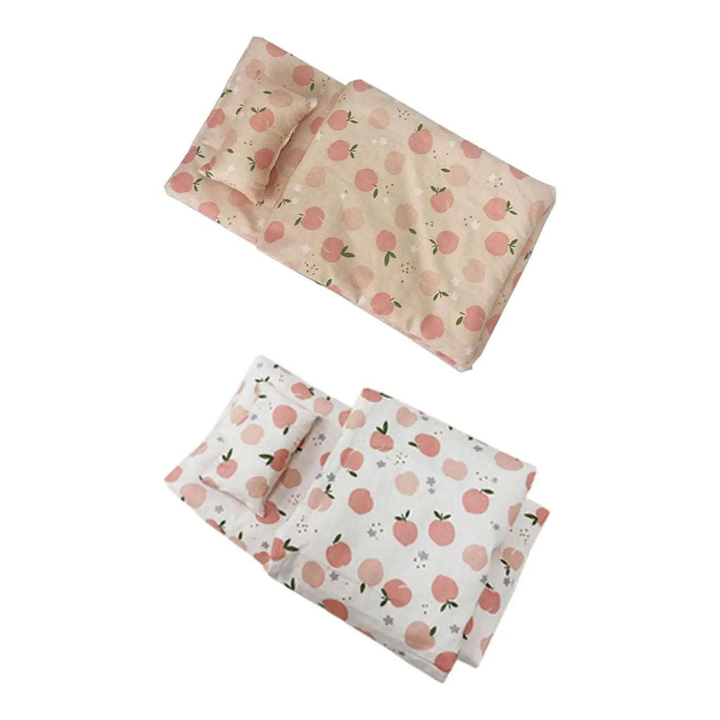Doll Bedding Set Dollhouse Decoration Include Mattress Quilt Pillow for Doll Cribs Doll Cradles Doll Bunkbeds Doll Beds Supplies