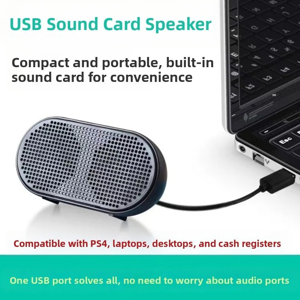 Stereo Sound Mini USB Speaker Mini Size Stereo Portable Loudspeaker Powered Speaker 3D Sound Music Playing Device Home Office
