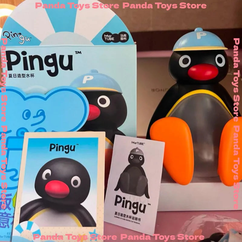 In Stock Pingu Cup Pingu Summer Style Water Cup Pingu Glass Portable Mug Children'S Sippy Cup Customized Gift Ornament