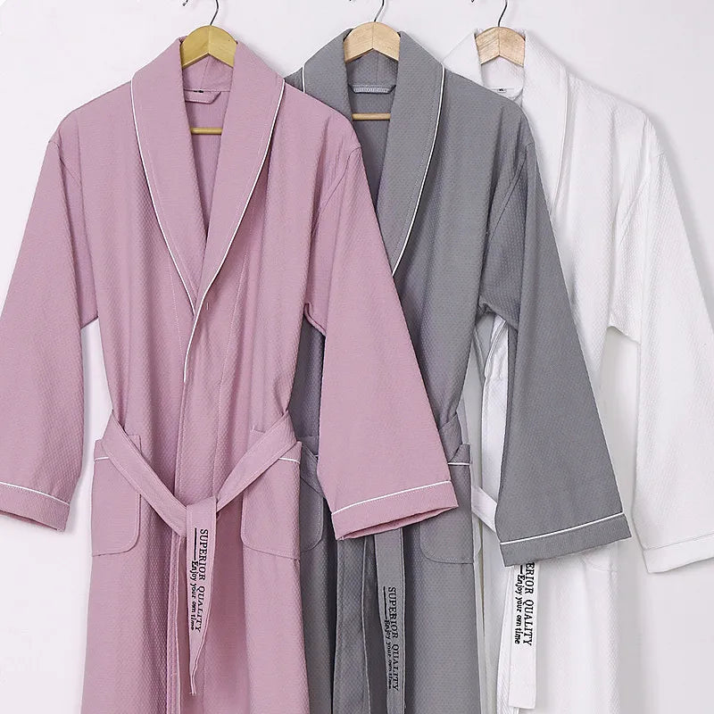 Women's Bathrobe Casual 100% Cotton Women Pajama Long Sleeve Autumn Winter Sleepwear Shower Robe Couple Home Wear Clothing