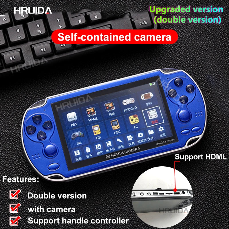8GB Video Game Console Portable Camera 4.3 Inch Color Screen Handheld Game Player Dual Joystick  Game Consoles 10000+ Games