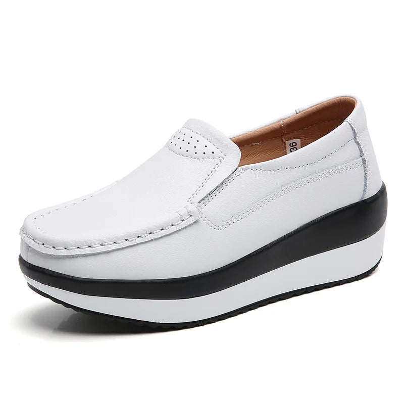 Spring Women's Loafers Comfortable Female Vulcanized Shoes Wedge Moccasin Orthopedic Slip-on Platform Shoes for Women Zapatillas