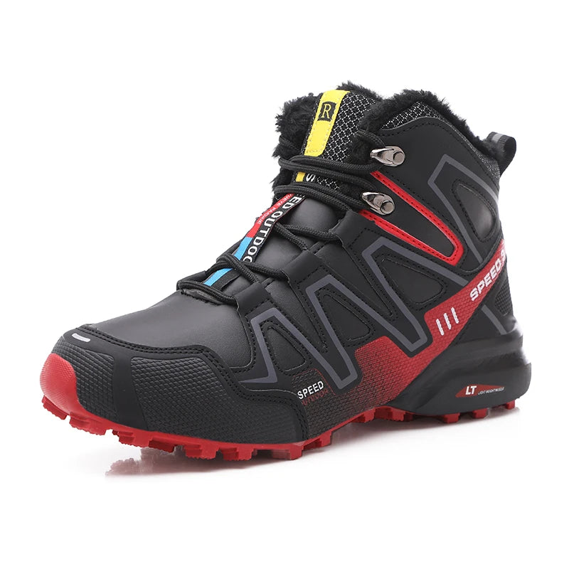 Men's snow boots warm and non slip outdoor hiking boots, lightweight walking shoes in winter trainers shoes men