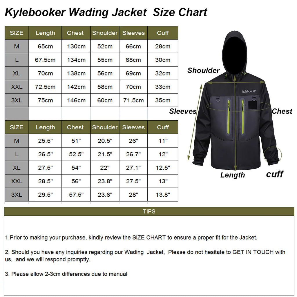 Men's Breathable  Fly Fishing Wading Jacket  Waterproof  Fishing Wader Jacket  Clothes Outdoor Hunting Fishing Clothing