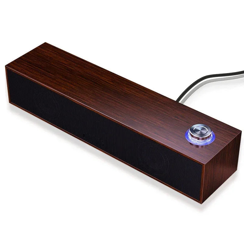 Home Theater Wired Bluetooth Speaker Computer Subwoofer Echo Wall Soundbar Desktop Wooden Soundbox HiFi Stereo Card Music Center
