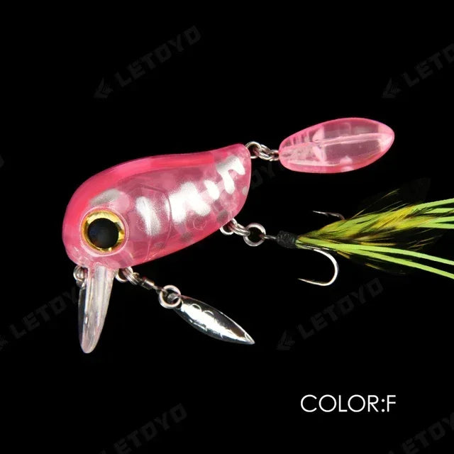 Topwater Crankbaits 8g Fishing Lures with Spinner Wobblers Rotating Glitter Artificial Hard Baits Freshwater Bass Lures Tackle