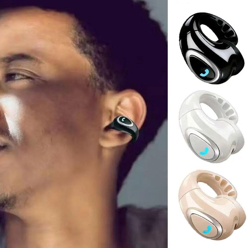 Open-Ear Air Conduction Earbuds Bluetooth 5.4 Clip-On Single Headset HIFI Stereo Sound Waterproof Sport/Running Mini Earphone