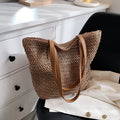 Women's Shoulder Handbag Bohemian 2024 Summer Fashion Straw Beach Tote Bag Travel Shopper Weaving Hand-woven Shopping Bags New