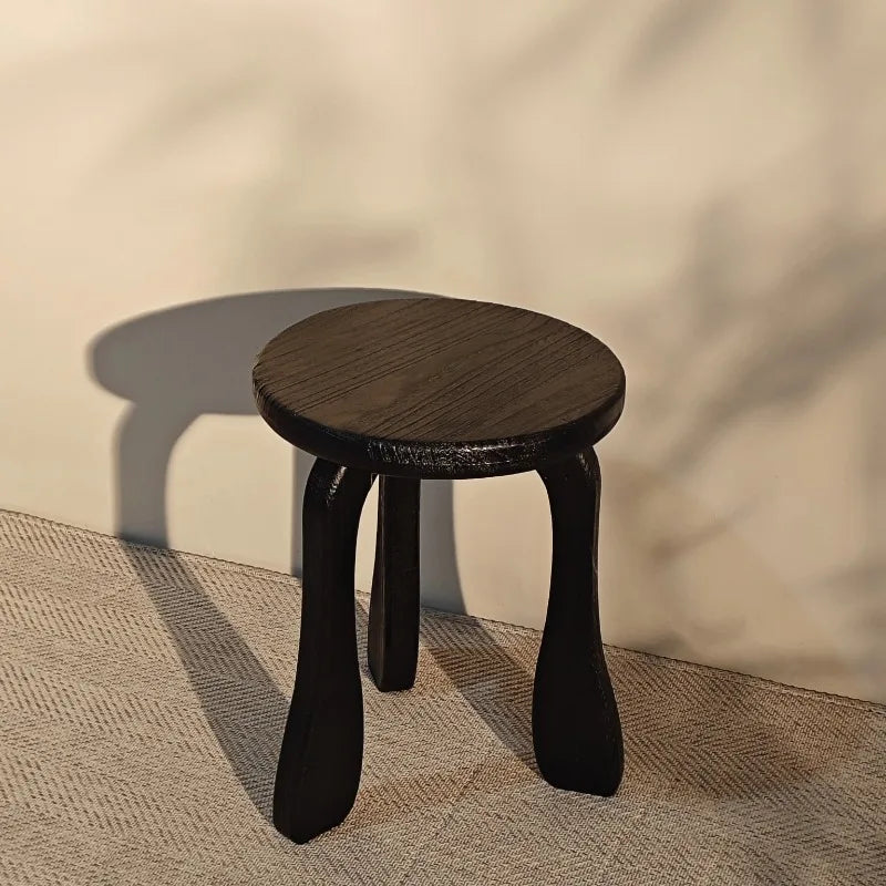 Mid-Century Wooden Vanity Stool for Bedroom Makeup Seat Multipurpose Dining Bench Balcony Display Plant Stand