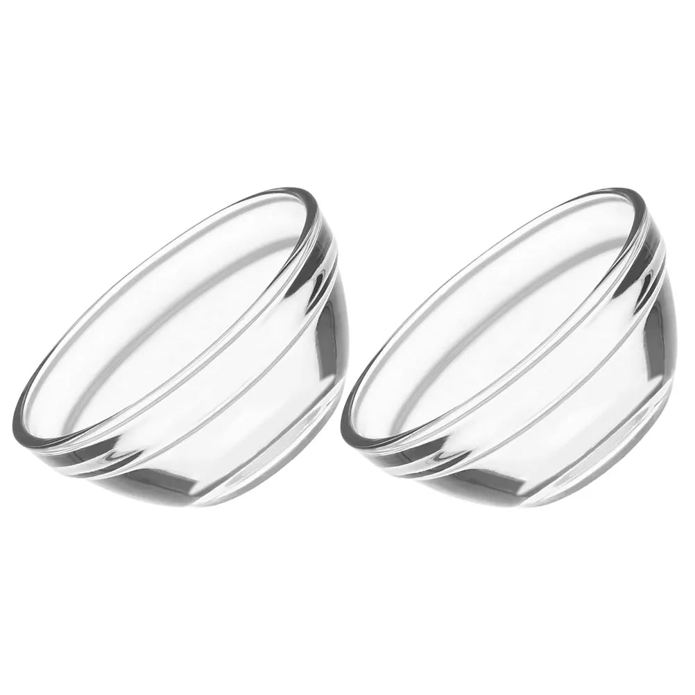 2Pcs Small Glass Bowls Clear Stackable Dessert Cups Multipurpose Food Serving Container for Kitchen Snack Storage