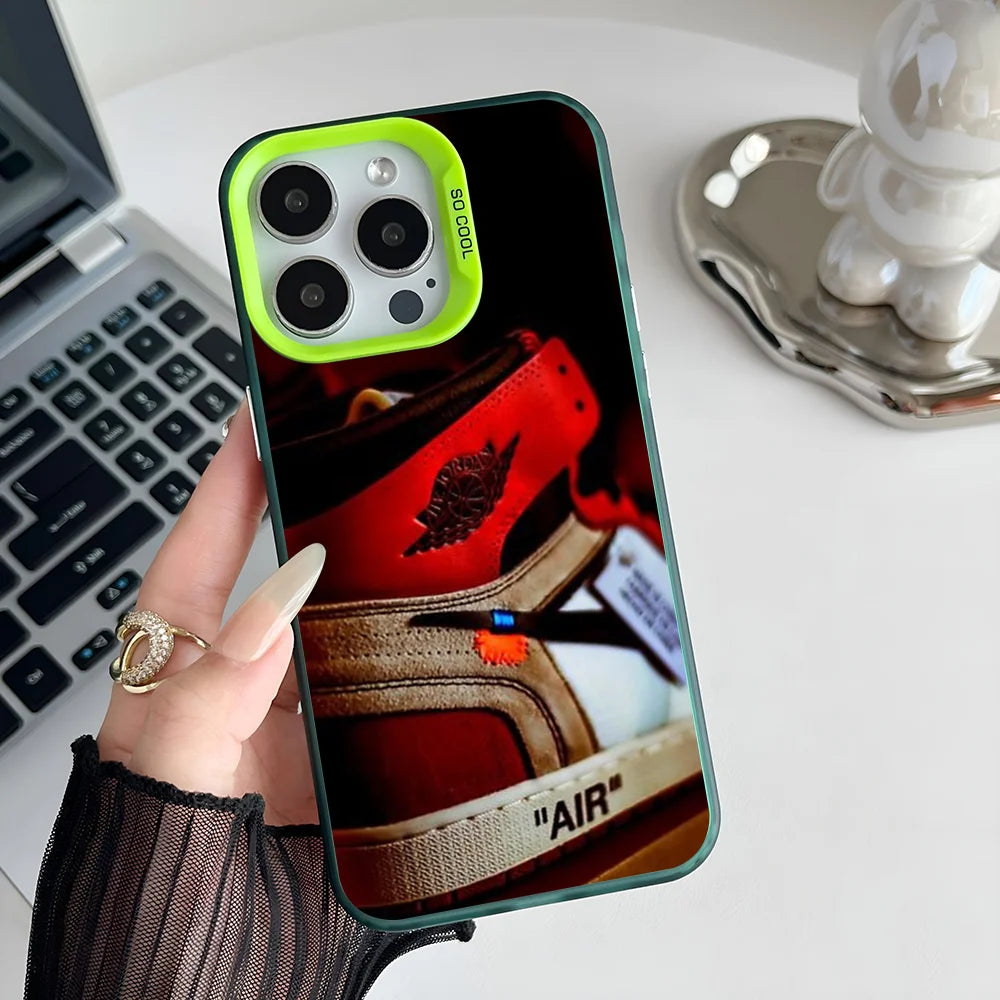 JORDAN 1 Designed And Sold By Phone Case IMD Color Silver Shell For IPhone 16 15 14 13 12 11 Pro Max Plus