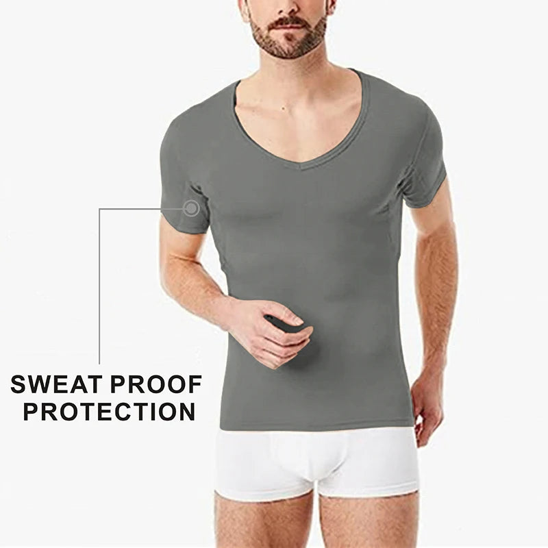 Men Undershirts  Anti Perspiration T shirt  Against Underarm Sweat Proof T-shirt