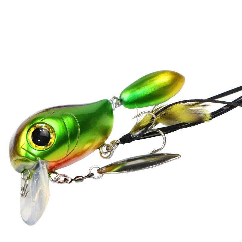 Crank Bait 8g 40mm Floating Minnow Fishing Lure Pesca Wobbler Rotating Sequins Stream Freshwater Bass Pike Trout Perch Hard Bait