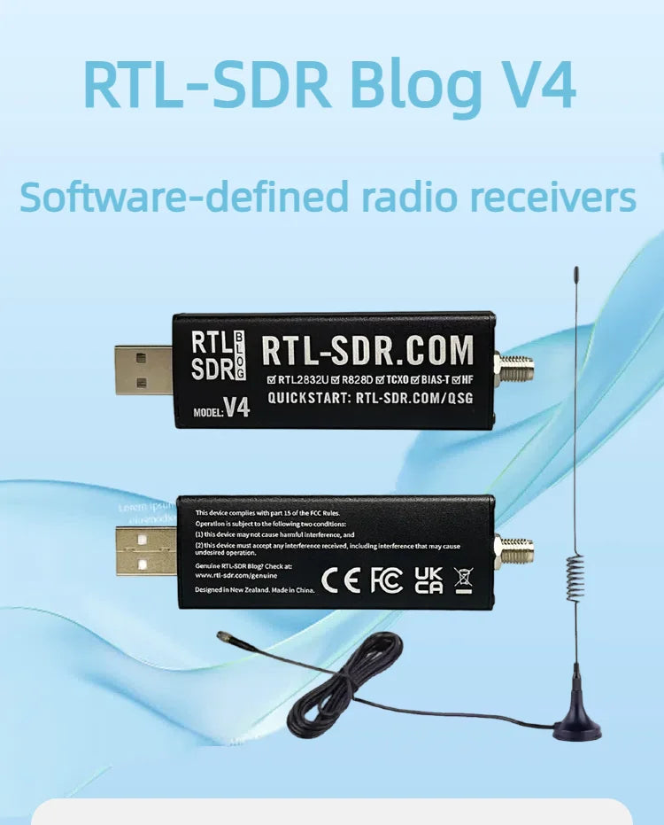 SDR V4 Software Defined Radio Receiver RTL-SDR V4 RTL2832U 1PPM TCXO HF BiasT SMA Software Defined Radio