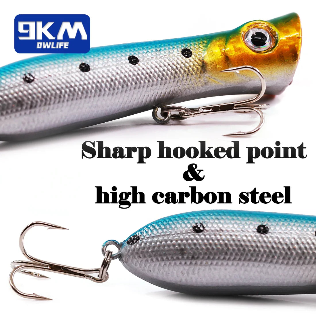 8cm 12g Topwater Popper Fishing Lure Saltwater Surface Casting Bait Freshwater Bass Trout Catfish Striper Tuna Large Predator