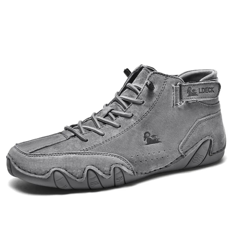 Men's Casual Bare Boots Luxurious Fashionable High Top Sports Shoes Trendy Loafers Waterproof Wear-resistant Motorcycle Shoes