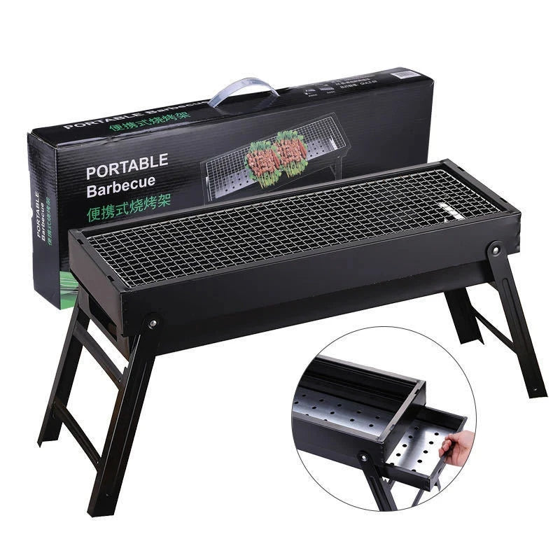 Large 60CM BBQ Barbecue Grill Folding Portable Charcoal Outdoor Camping Picnic Burner Foldable Charcoal Camping Barbecue Oven