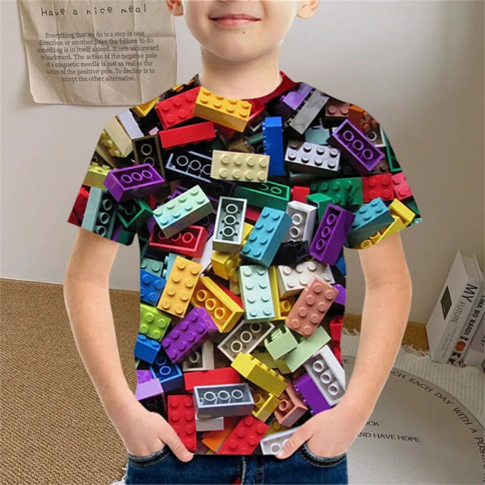Kids Clothes Colored Particles T-Shirt Boy Girls Children Clothing for Boys Child Top Summer Short Sleeve Casual T-Shirt 7 to 10
