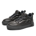 Men's Leather Boots Versatile High Top Casual Sports Shoes Trainer Outdoor Fashion Wear-resistant Running Shoes Motorcycle Boots