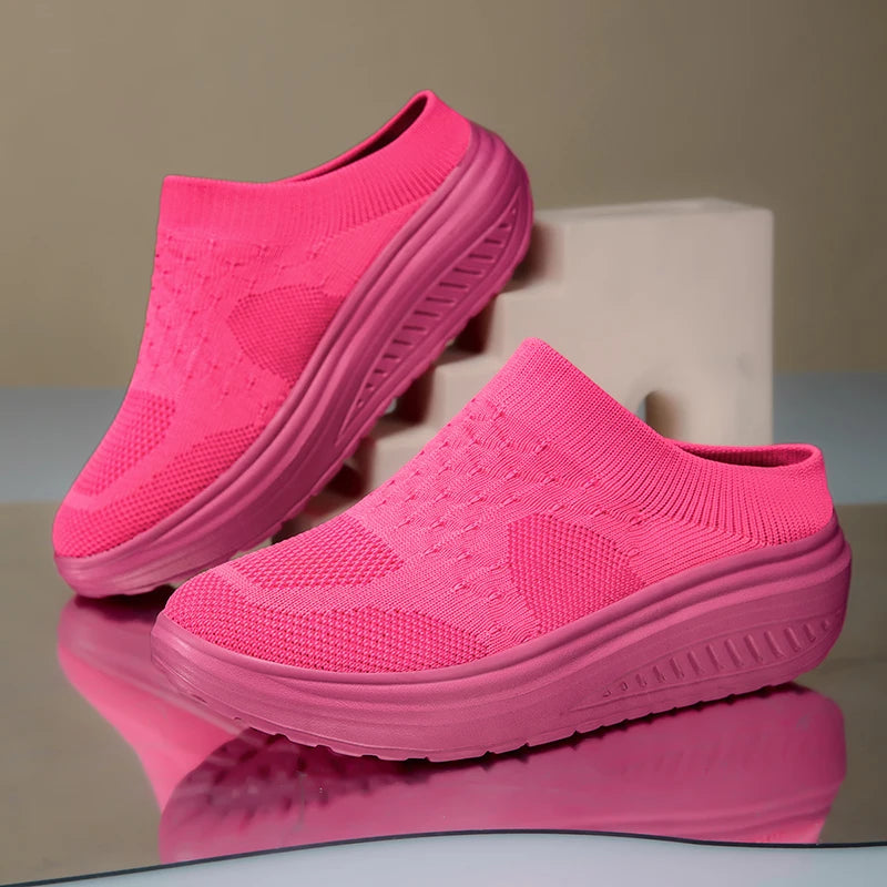 Womens Walking Loafers New Fashion Breathable Casual Slippers Sports Fitness Shoes Light Flat Shoes  Outdoor Non-Slip Women Shoe