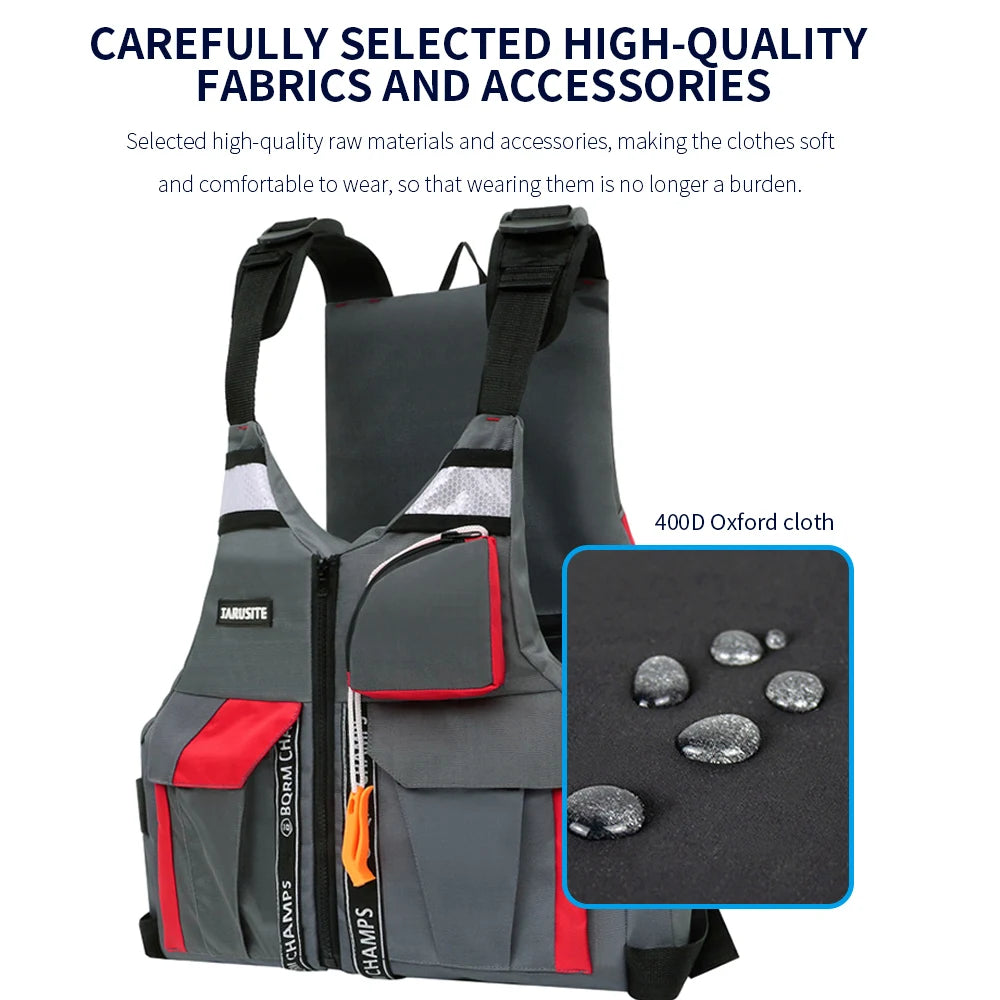 Outdoor Fishing Vest with High Buoyancy and Safety Features for Fishing Boating Adjustable Life Jacket